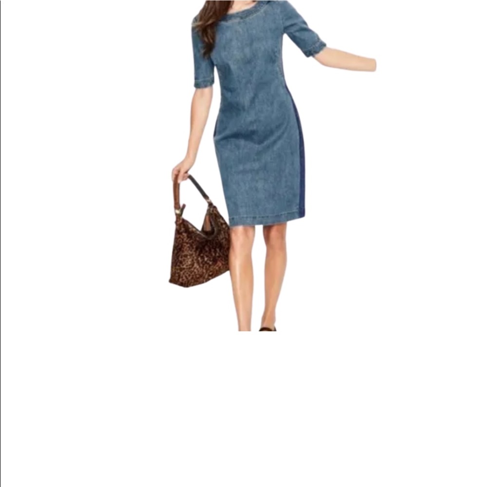 Boden Rhea denim dress. Size 4R. NWT. Cotton and elastane blend.